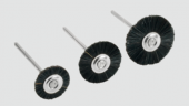 Miniaturbürsten mit weißen und schwarzen  Borsten – montiert für das Handstück. category icon/image